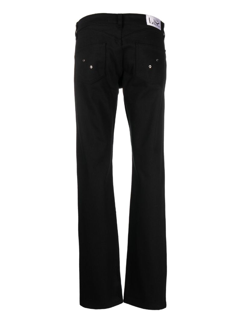 Black Lace-up Straight-leg Jeans