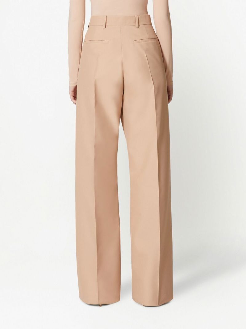 Beige Techno Weave Wide-leg Trousers