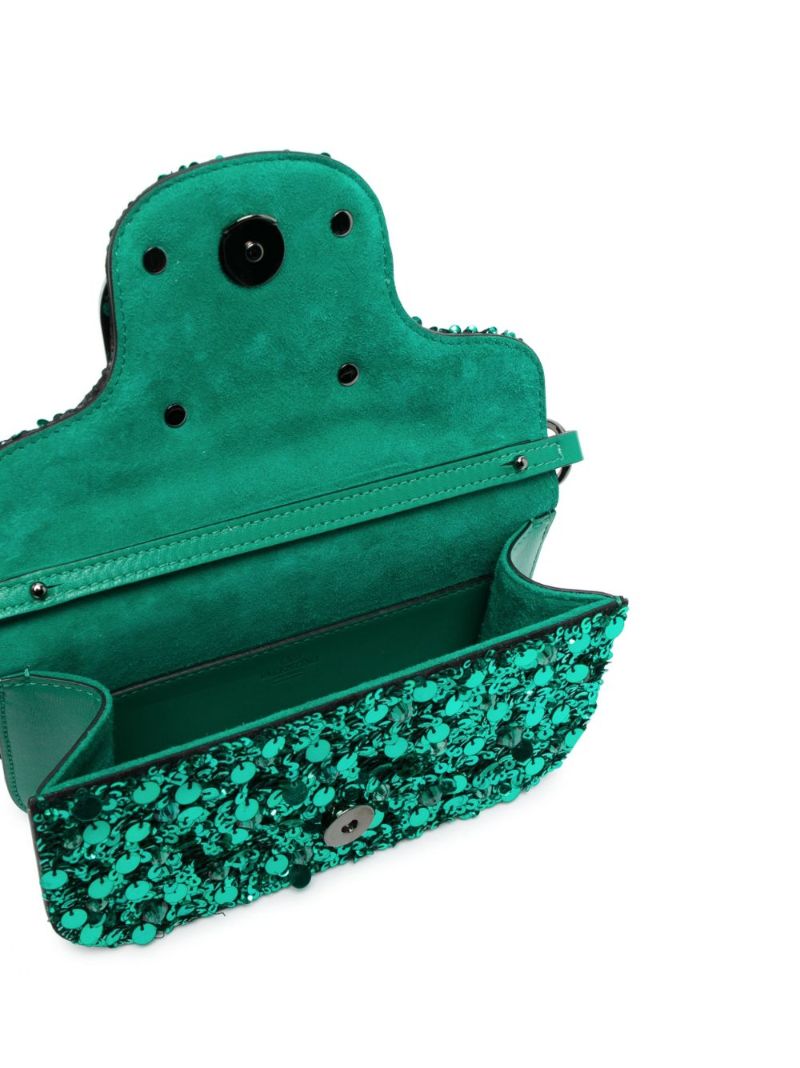 Green LocÃ_x0083_² Small Sequin Shoulder Bag