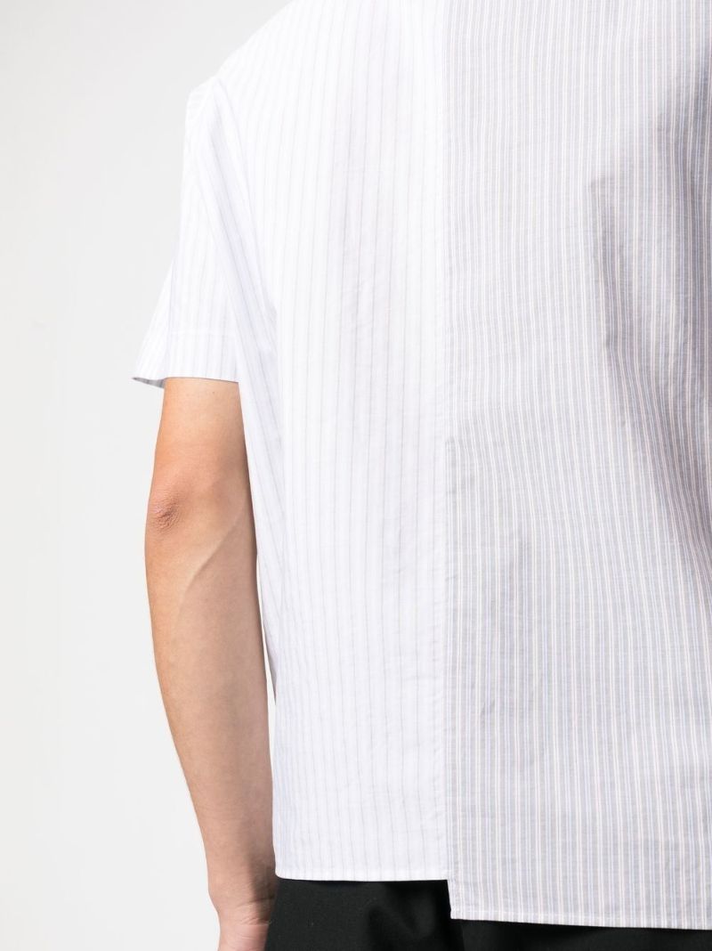 Grey Short-sleeve Striped Shirt