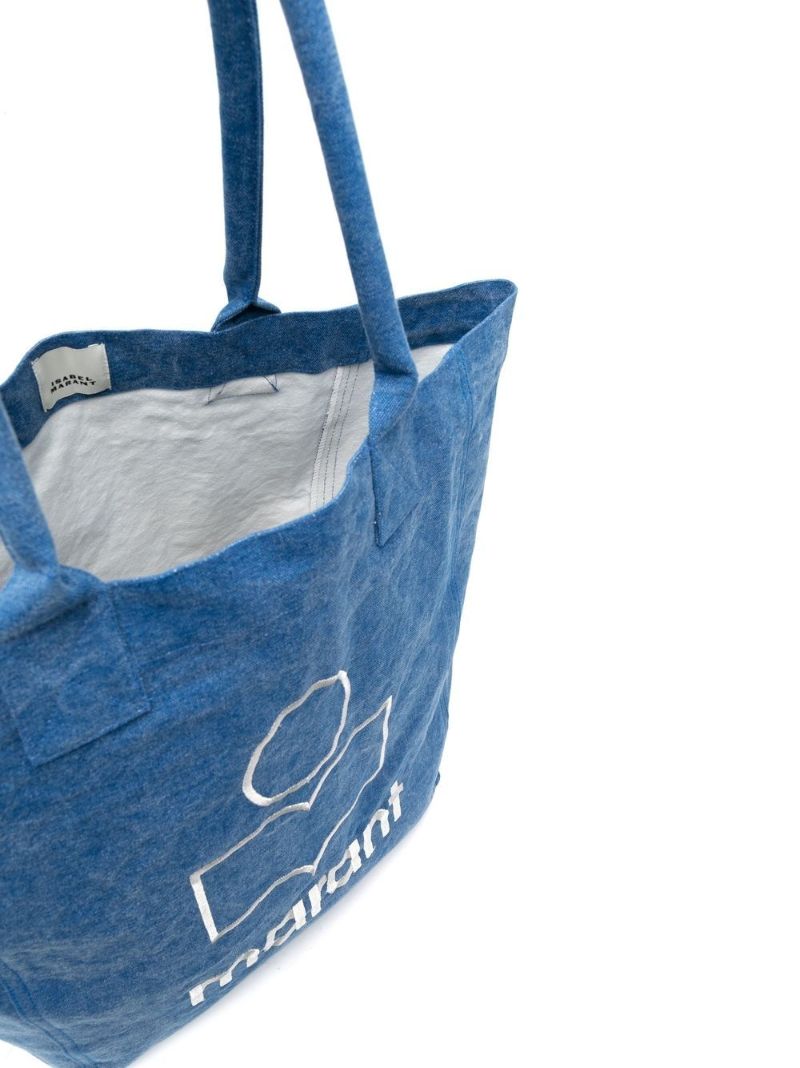 Blue Embroidered-logo Tote Bag