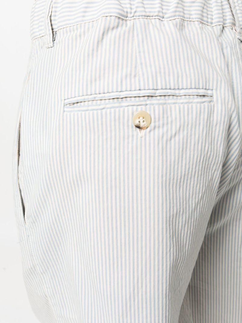 White Cotton Striped Shorts