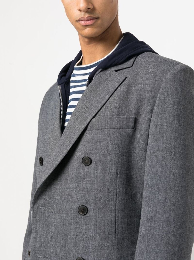 Grey Double-breasted Blazer
