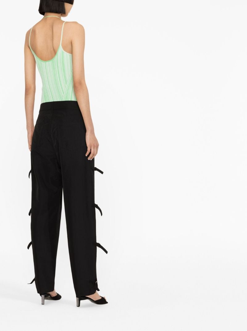 Black Chamomile Barrel-leg Trousers