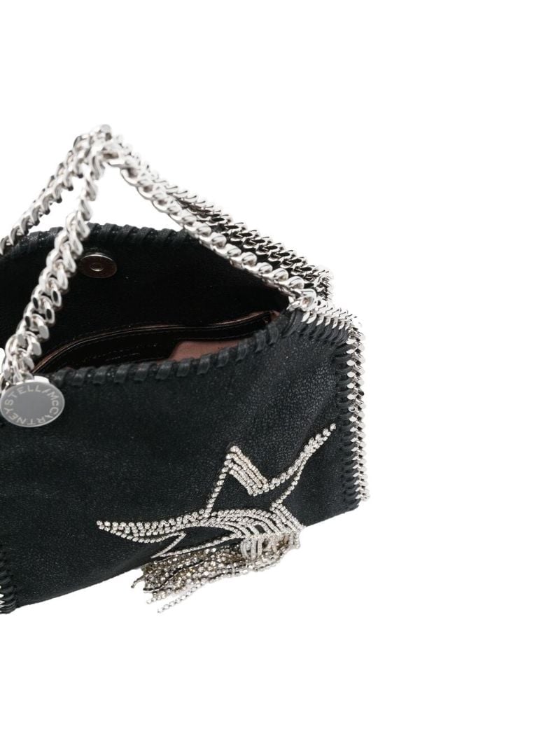 Black Fringed Crystal Star Tote Bag