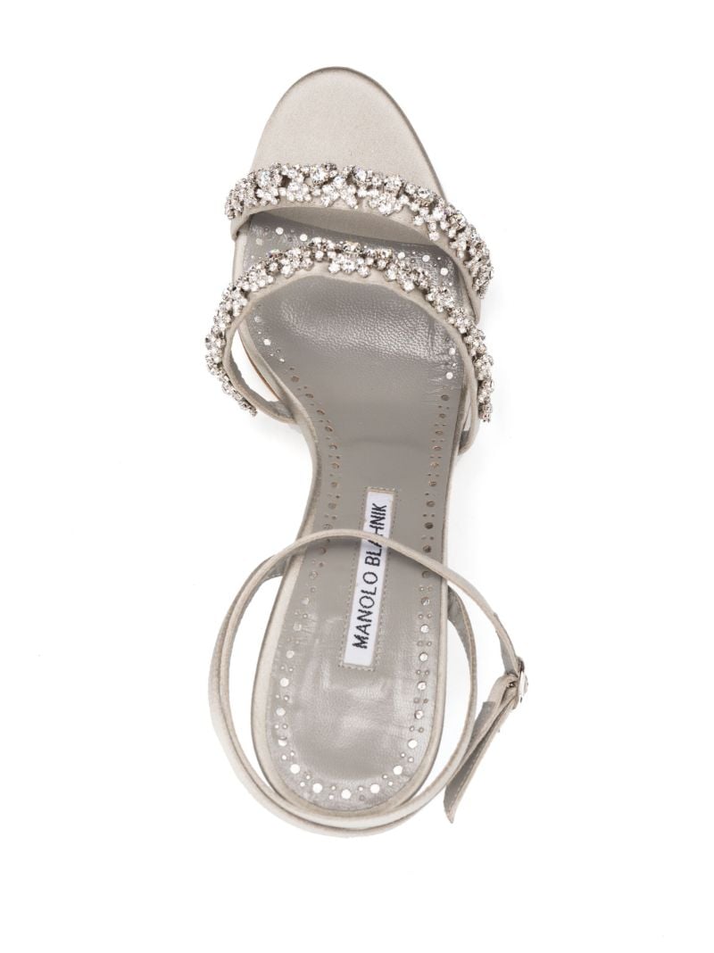 Grey Vedada 105 Crystal Satin Sandals