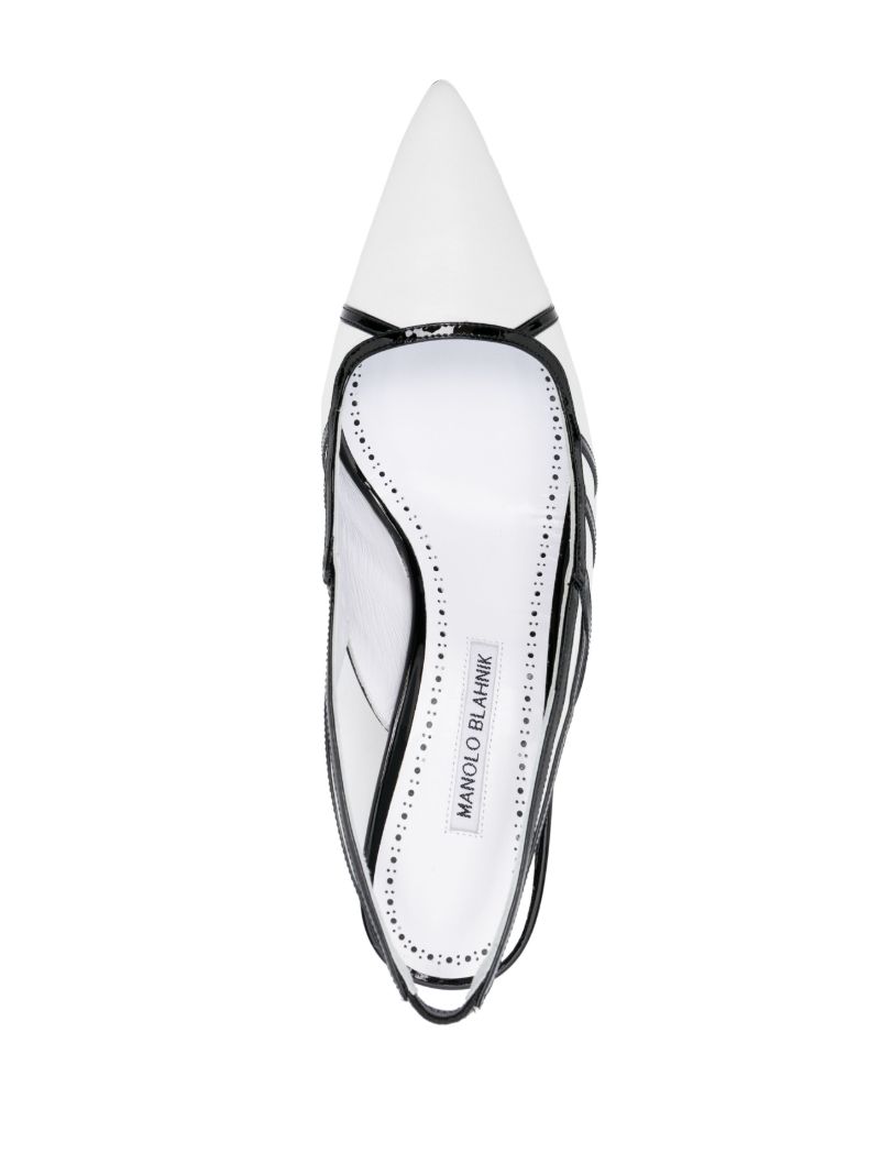 White Forrun 50 Leather Slingback Pumps