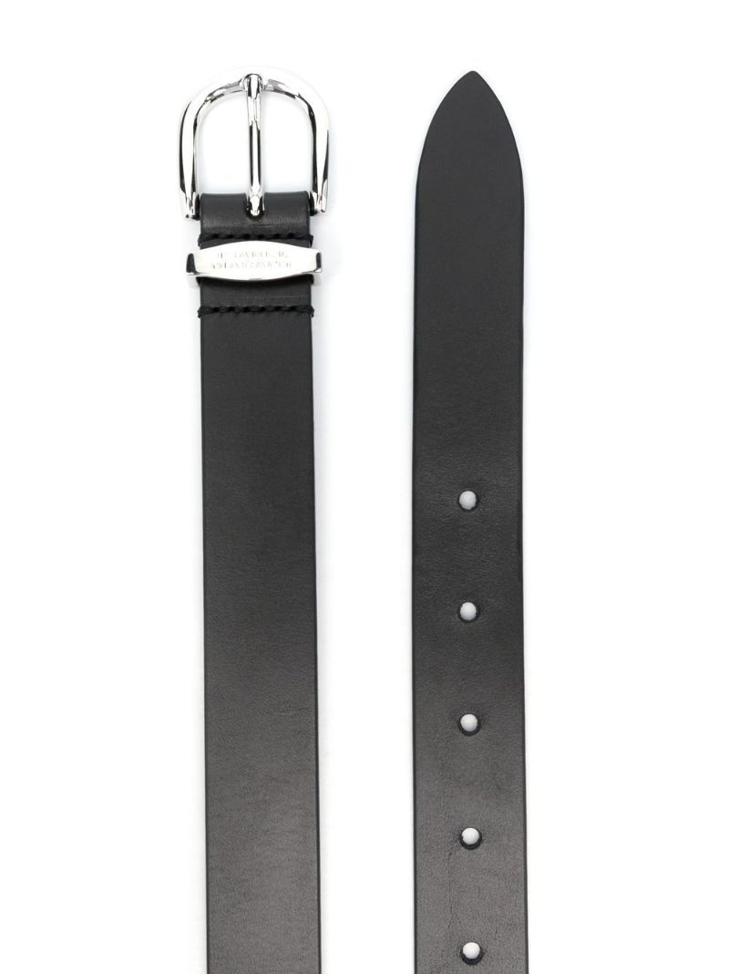 Black Buckled Leather Belt