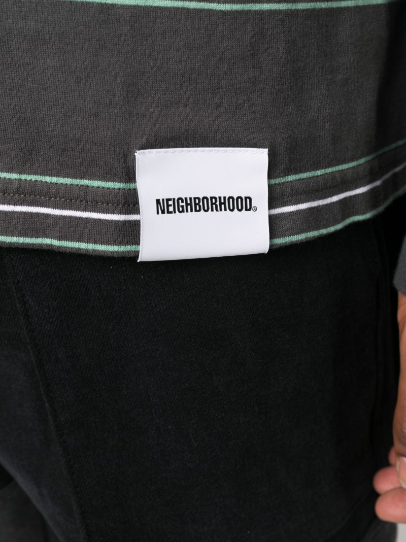Grey Logo-embroidered Striped Cotton Top