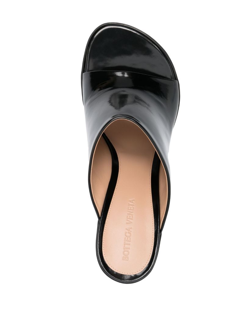 Black Atomic 90 Patent Leather Mules