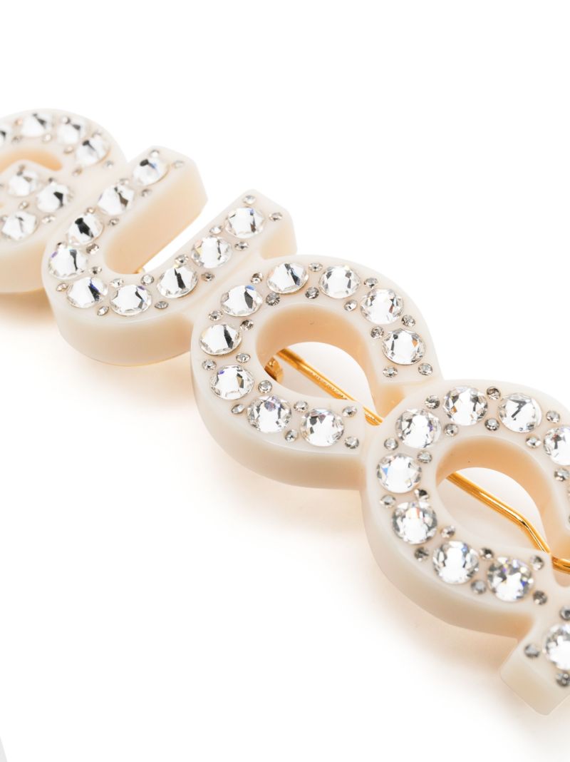 Gold Tone Crystal Embellished Hair Clip