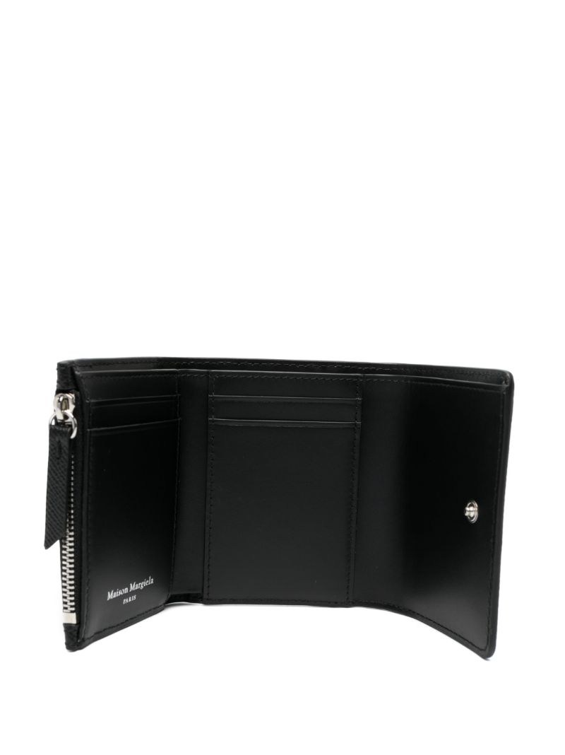 Black Compact Zip Leather Wallet
