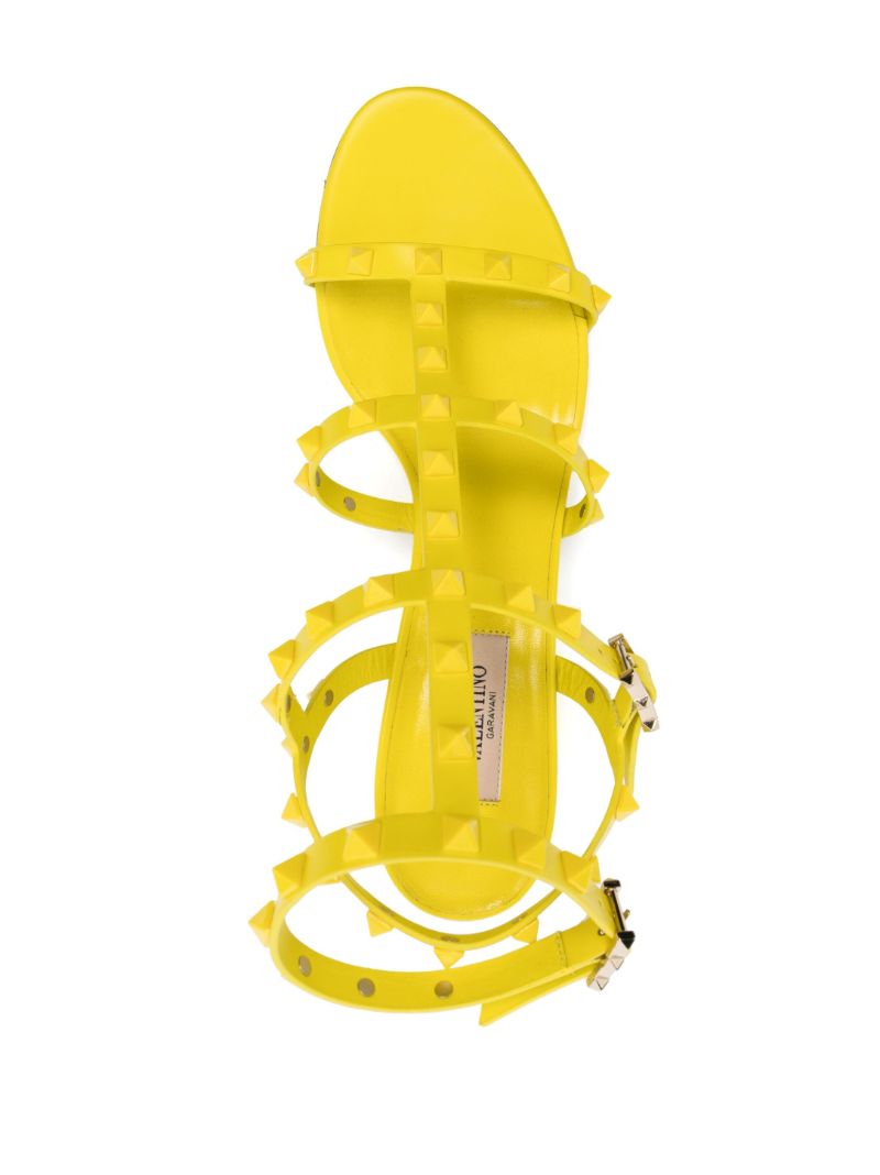 Yellow Rockstud 60 Caged Leather Sandals