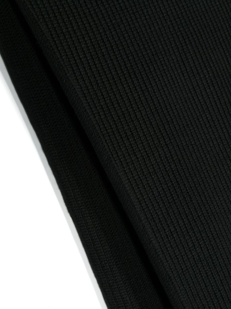 Black Logo Intarsia Wool Scarf