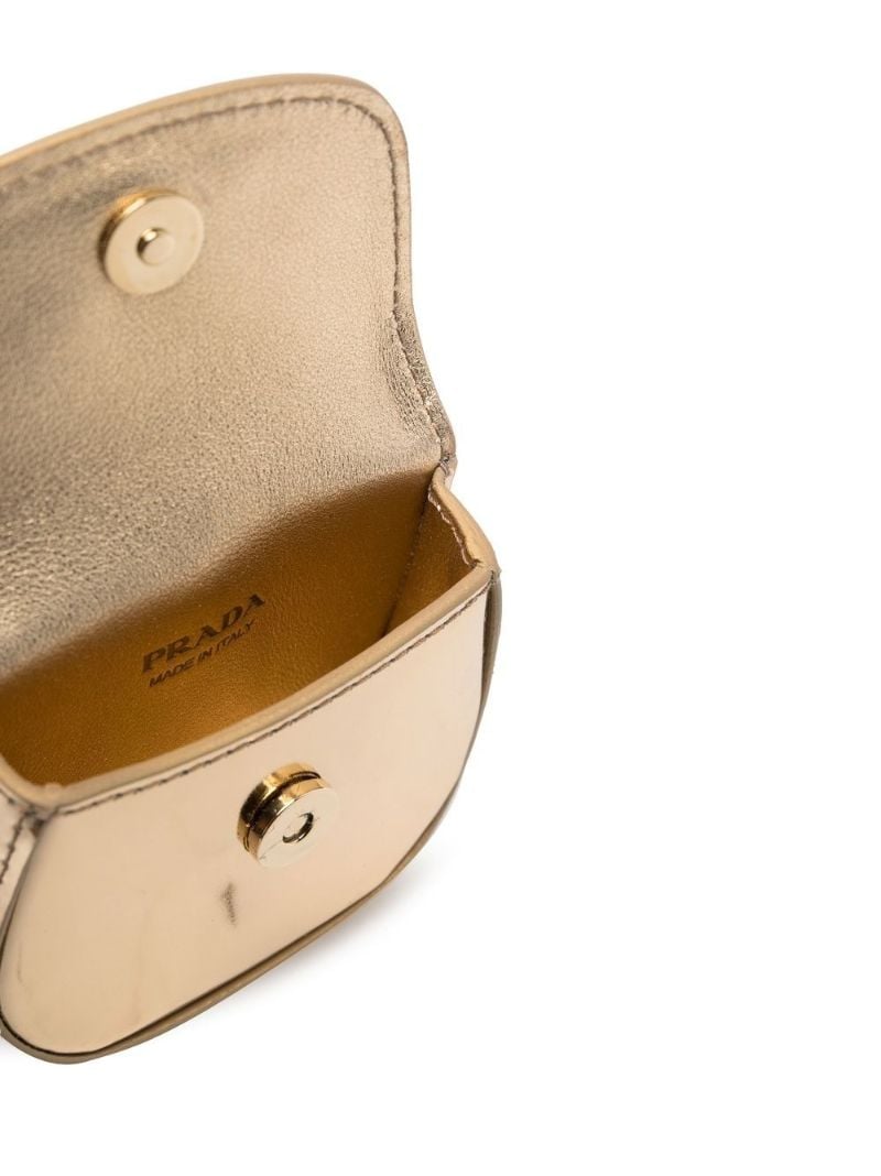 Gold Metallic Leather Neck Pouch