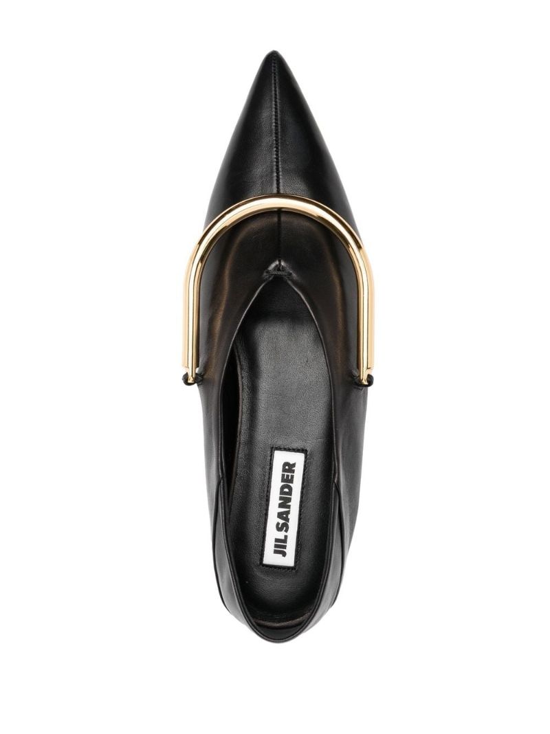 Black Pointed Toe Leather Pumps