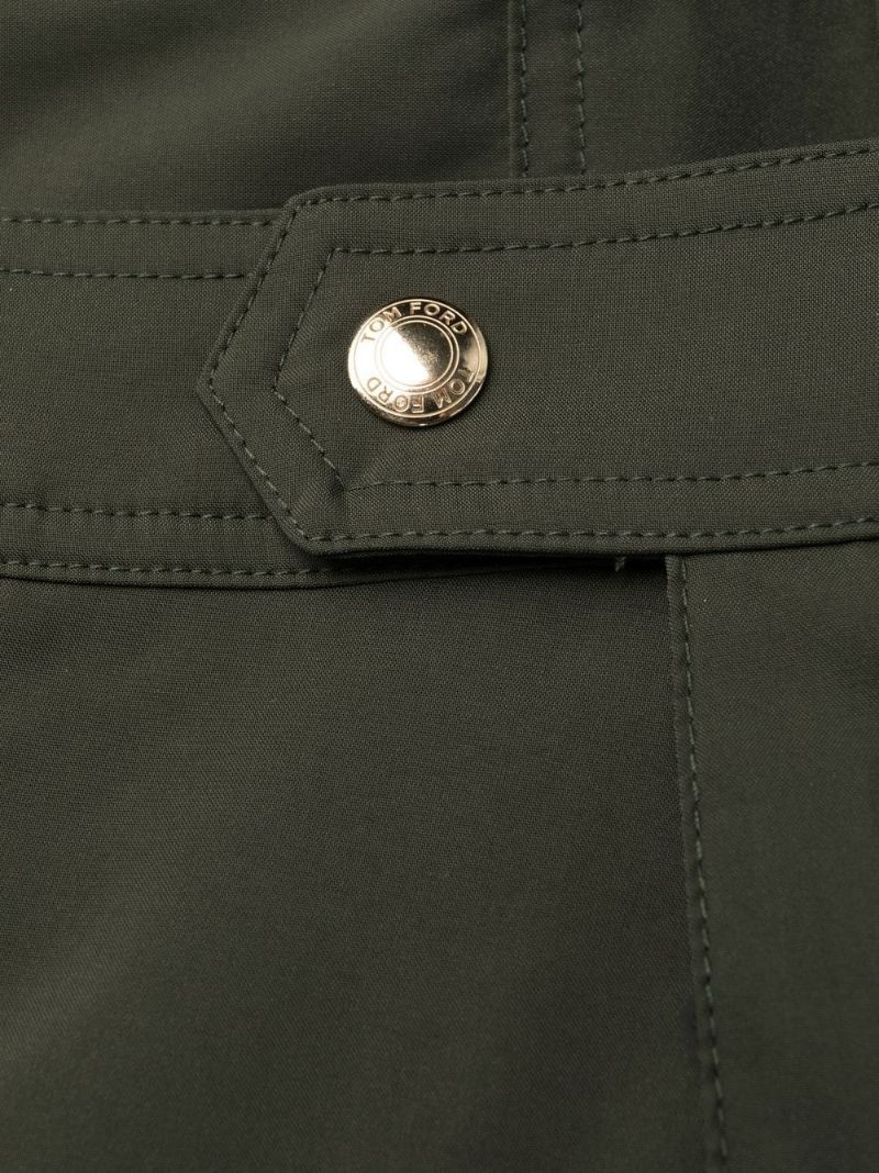 Green Buttoned Swim Shorts
