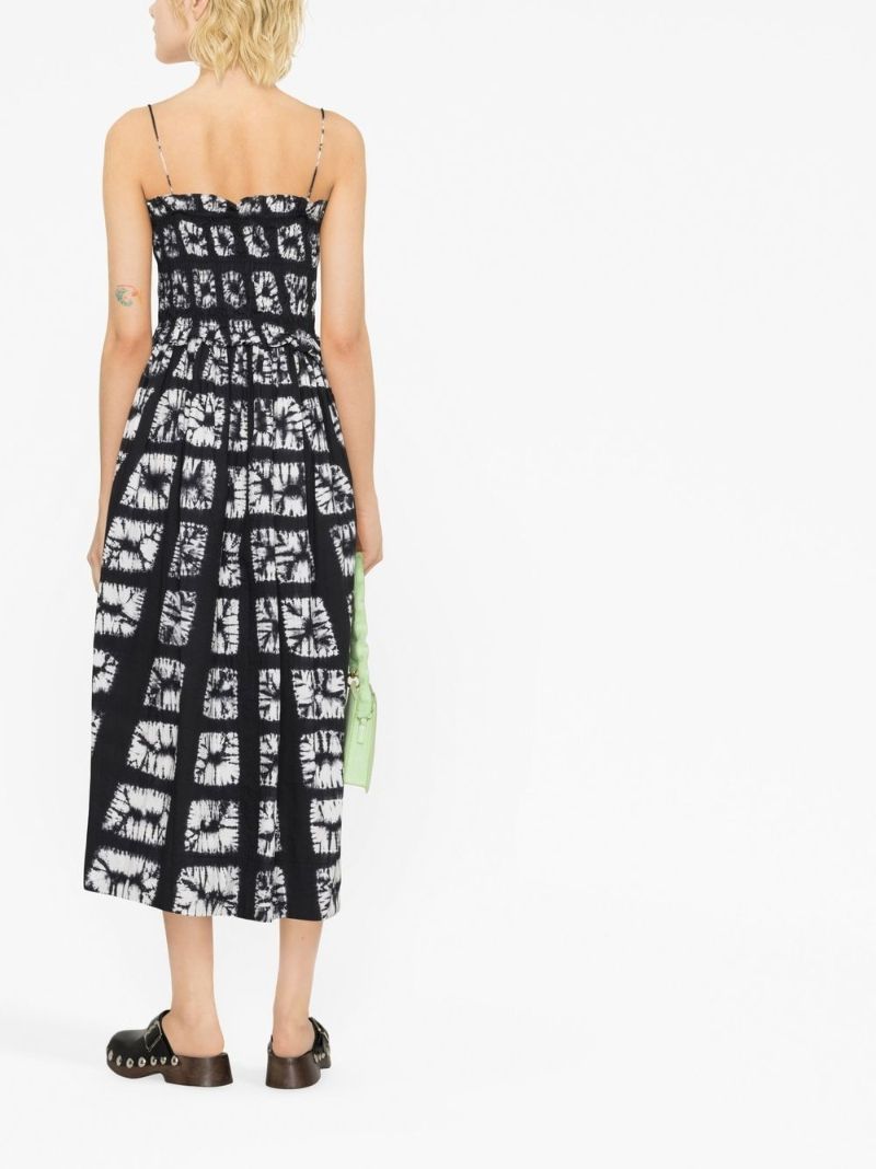 Black Akshara Printed Midi Dress