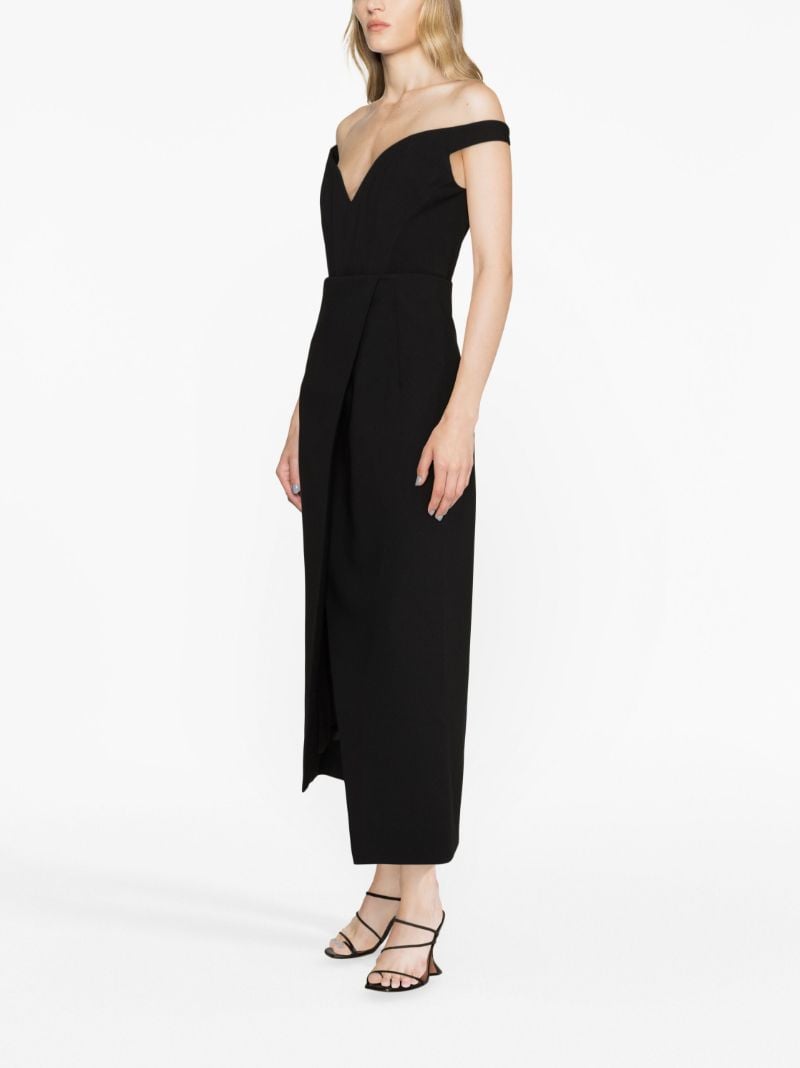 Black Karter Off-shoulder Midi Dress