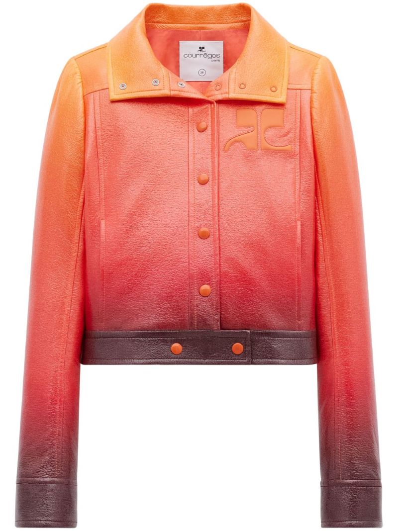 Orange Dégradé Vinyl Cropped Jacket