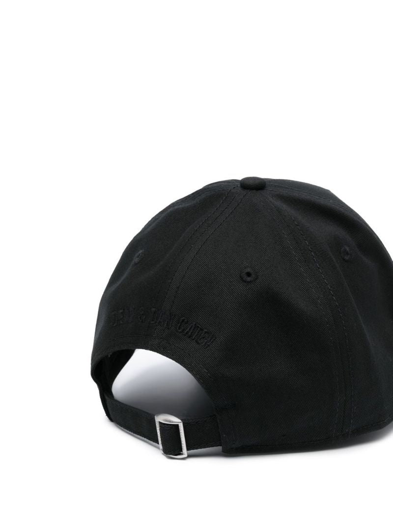 Black Icon Motif Cotton Cap