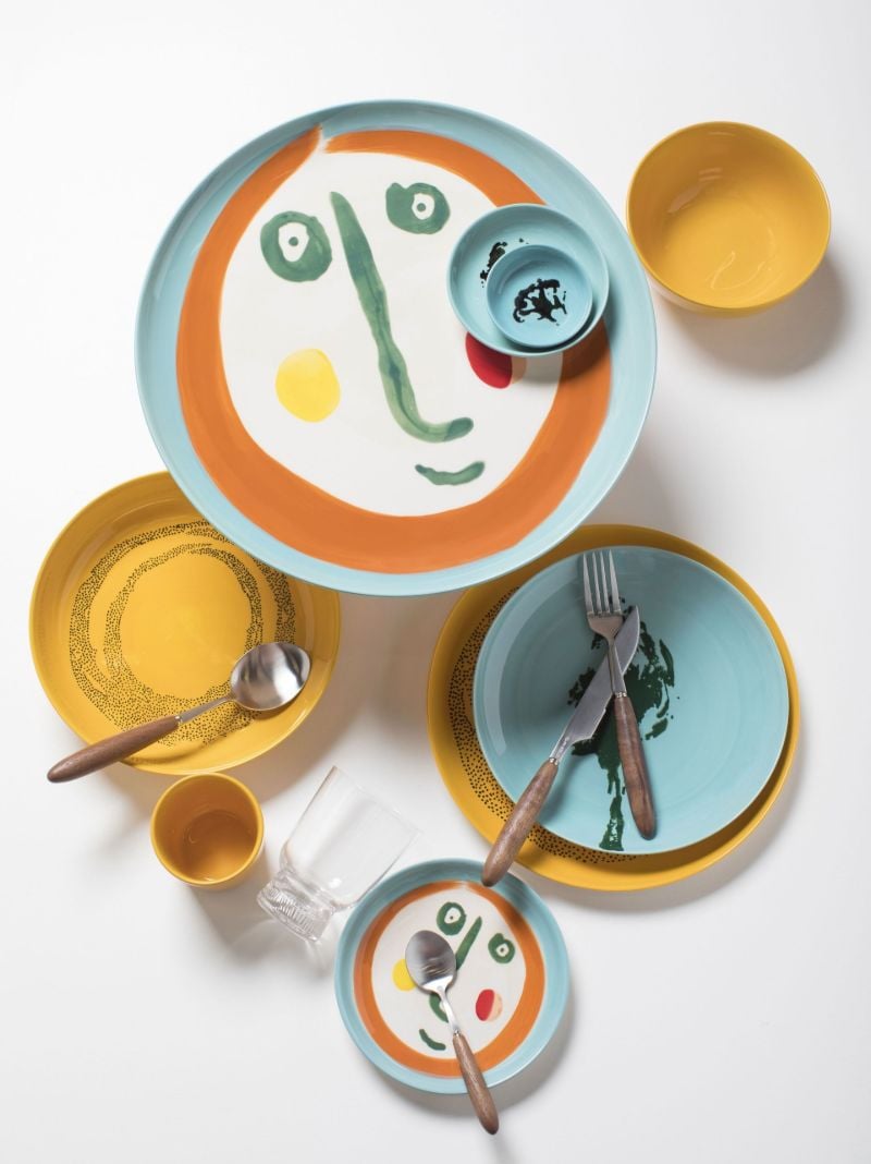 Green Feast Face Print Serving Plate
