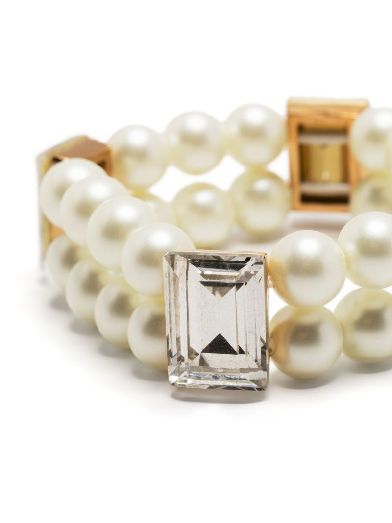 Gold-tone Pearl and Crystal Bracelet
