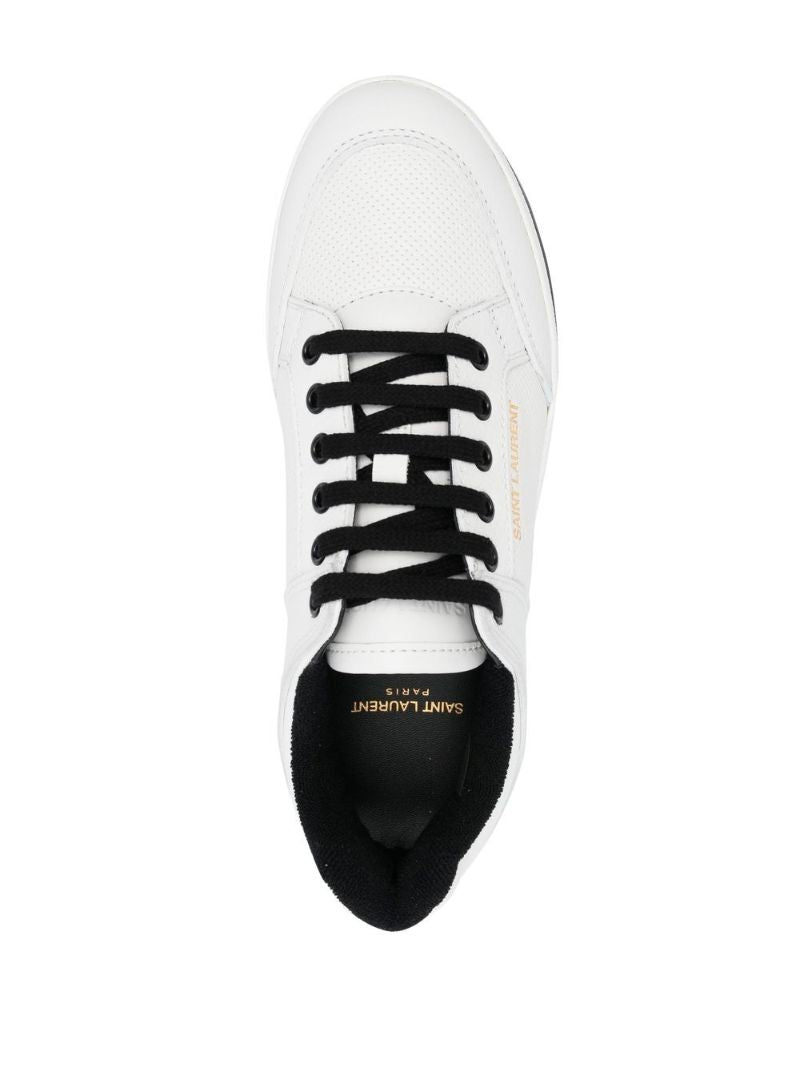 White Sl/61 Low Top Leather Sneakers