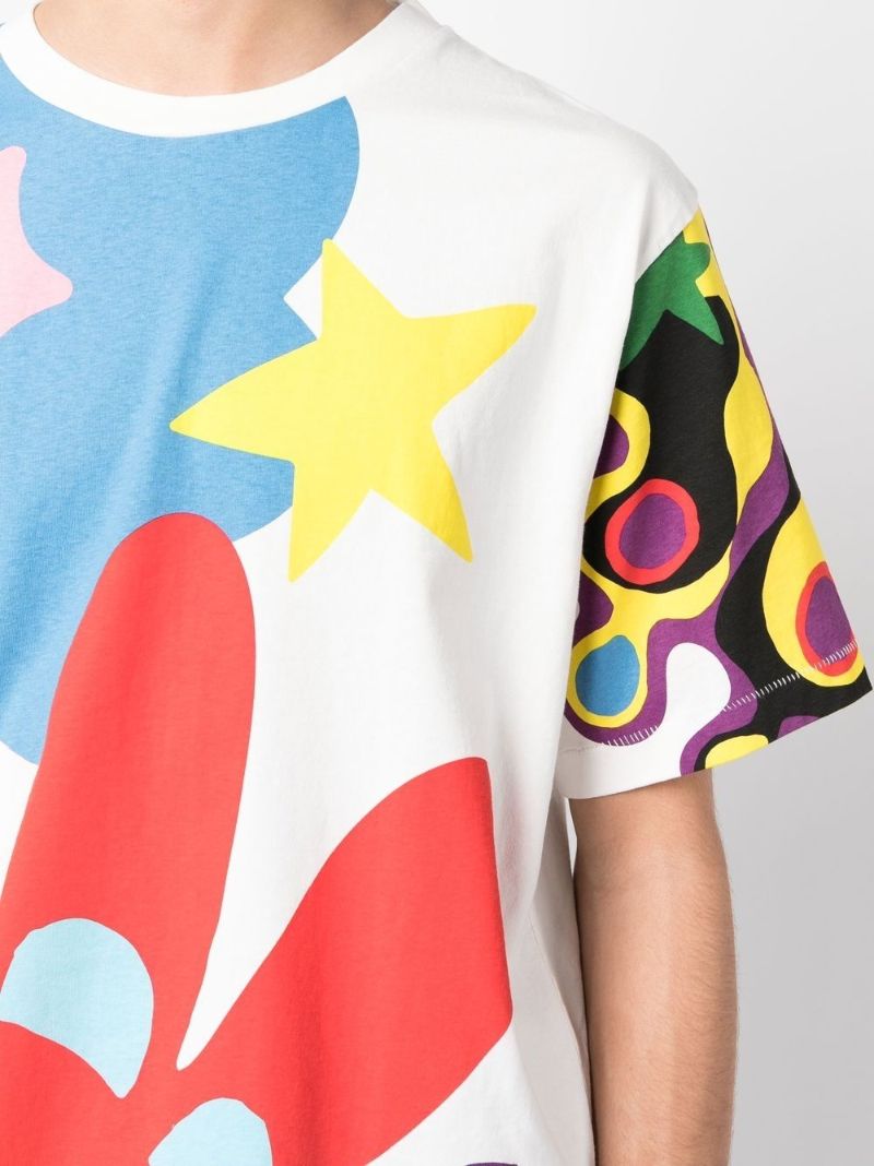 White Graphic-print Short Sleeve T-shirt