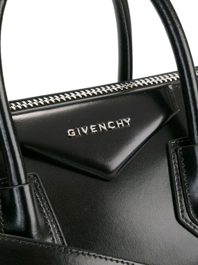 Black Antigona Leather Tote Bag