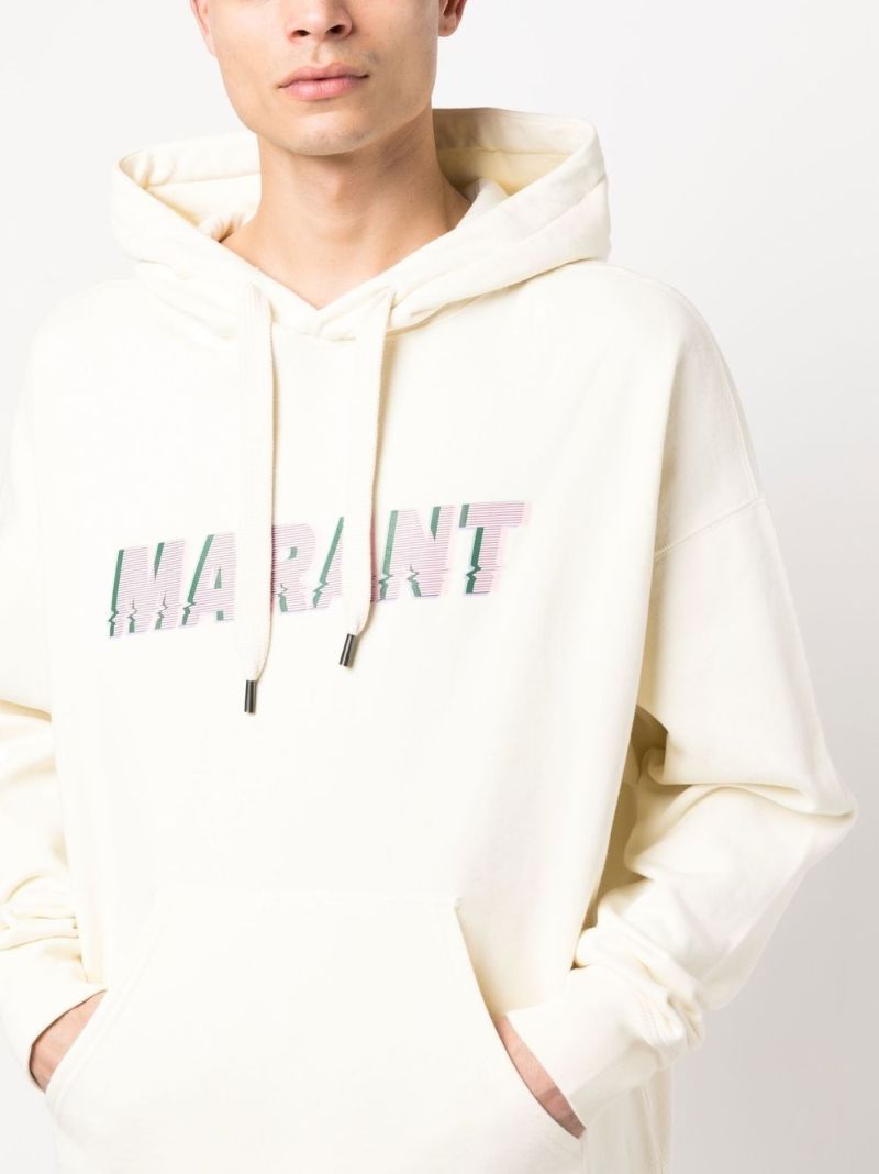Neutral Logo Print Cotton Hoodie