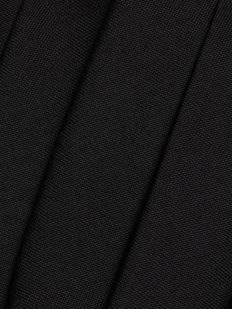Black Pleated Wool Mini Dress