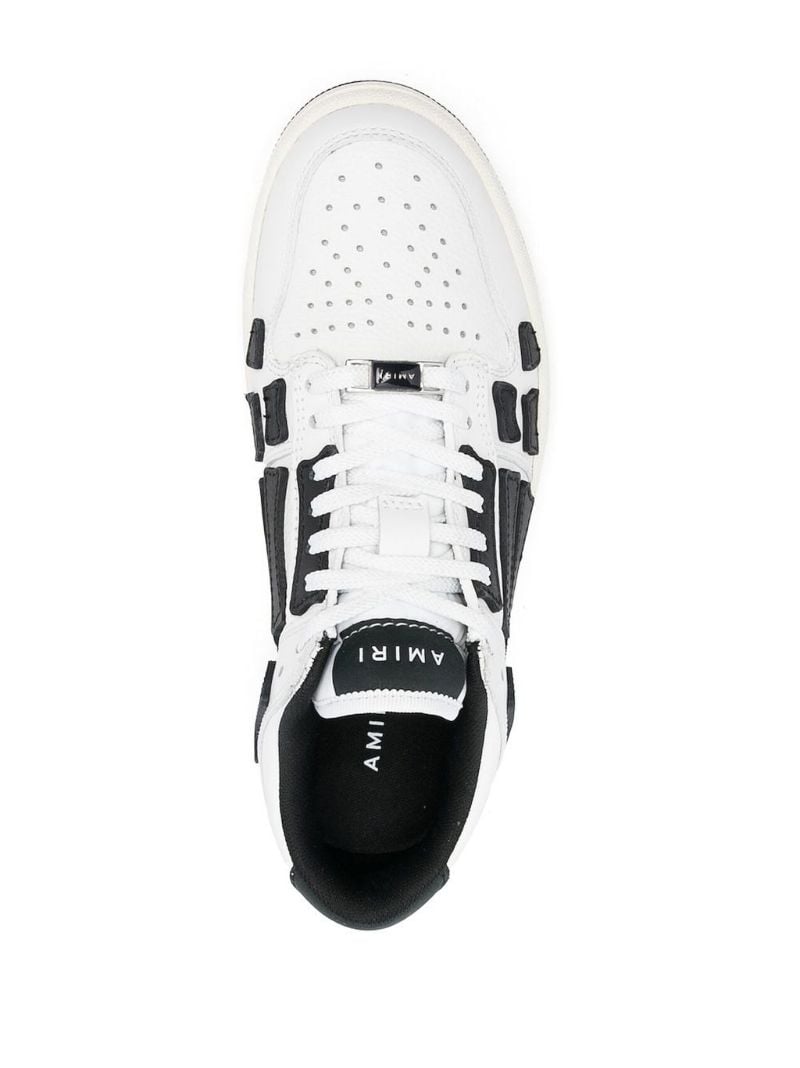 White and Black Panelled Skel Low-top Sneakers