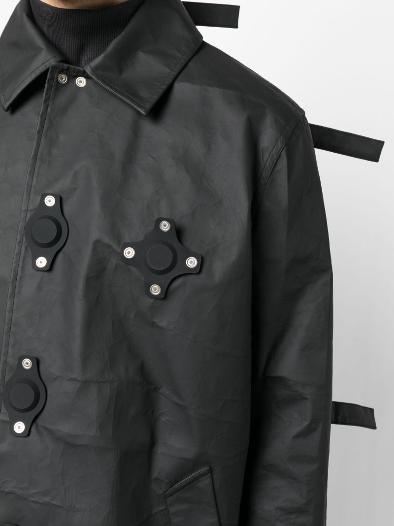 Black Tab Detail Single Breasted Coat