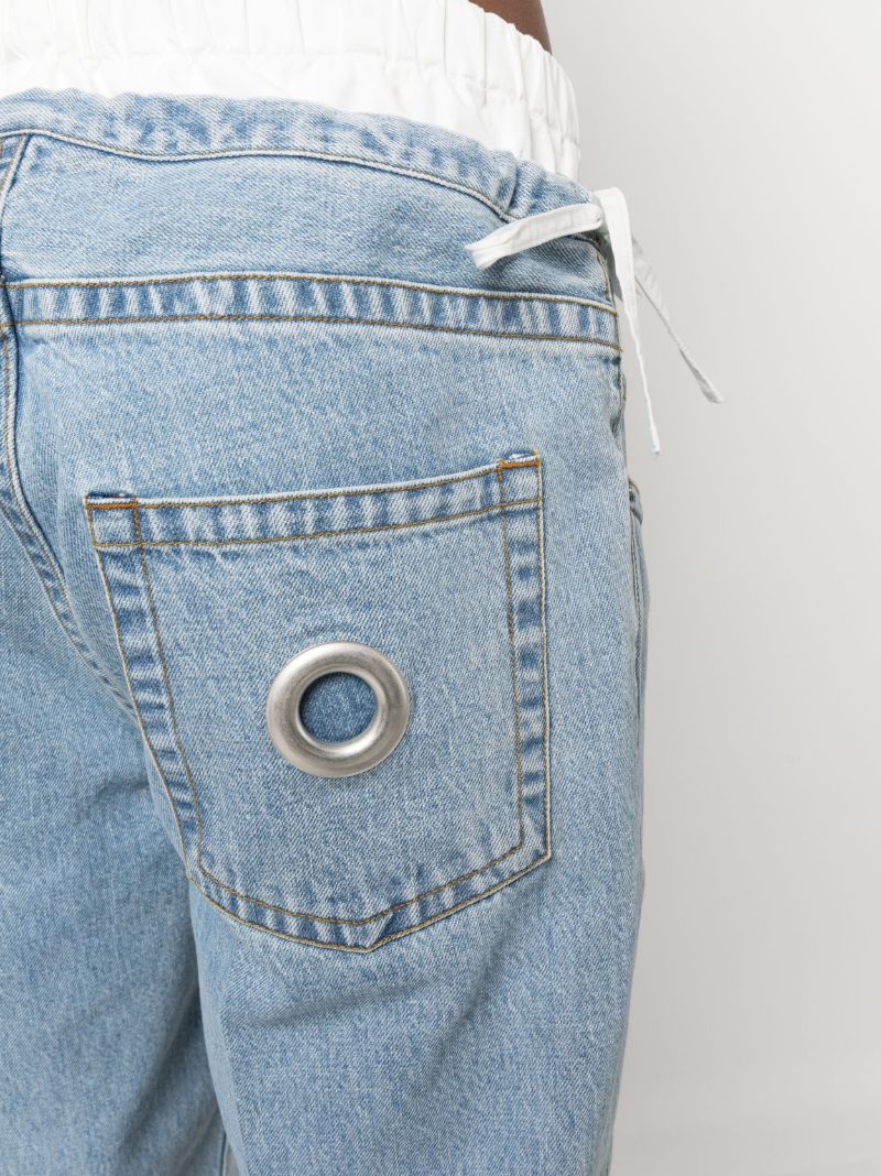 Blue Layered-effect Jeans