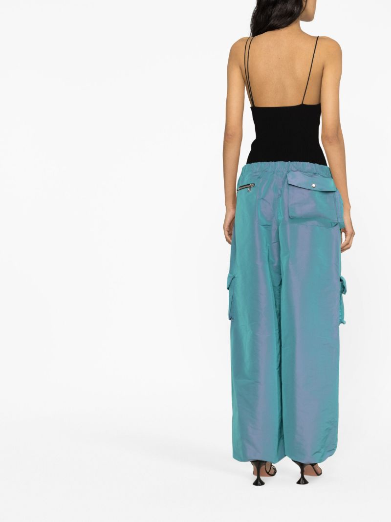 Blue Low-rise Cargo Trousers