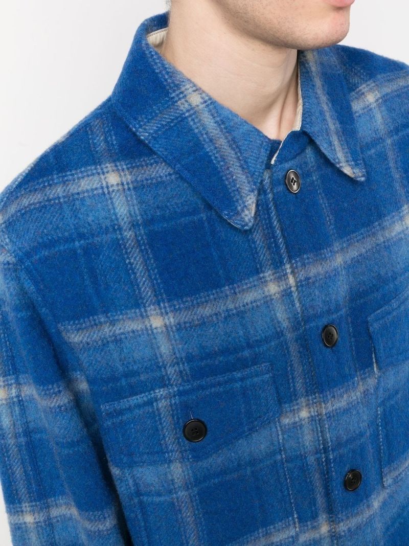 Blue Checked Shirt Jacket