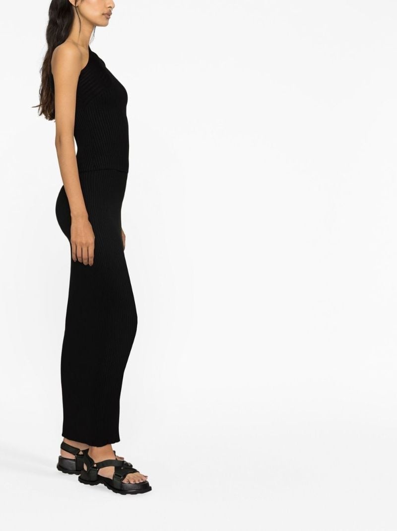 Black Ribbed-knit Maxi Skirt