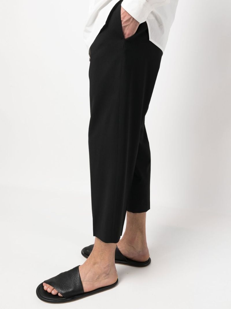Black Cropped Tailored Trousers