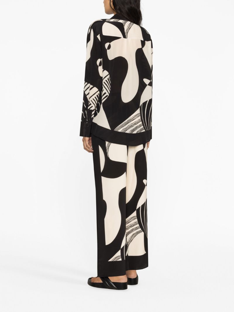 Black Realisme Abstract-print Silk Shirt