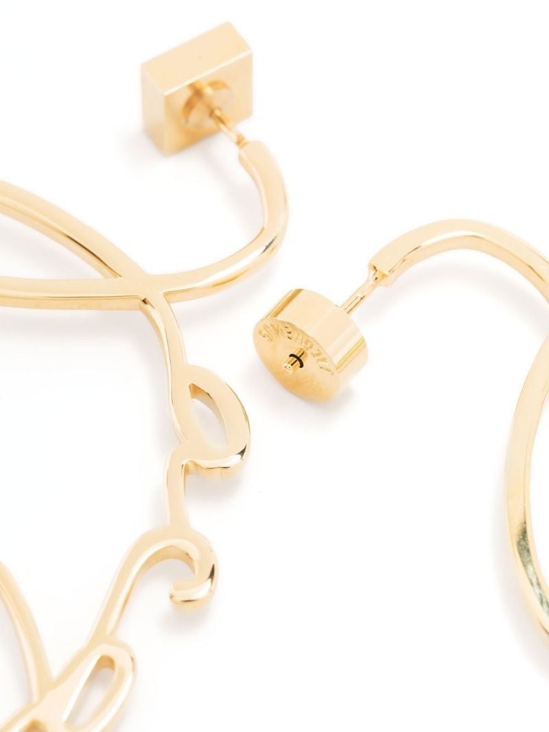 Gold-tone Les CrÃ_x0083_©oles Logo Hoop Earrings