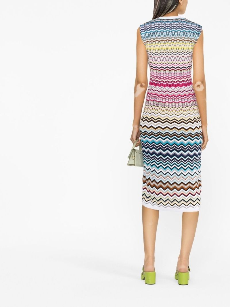 Multicolour Zig-zag Midi Dress