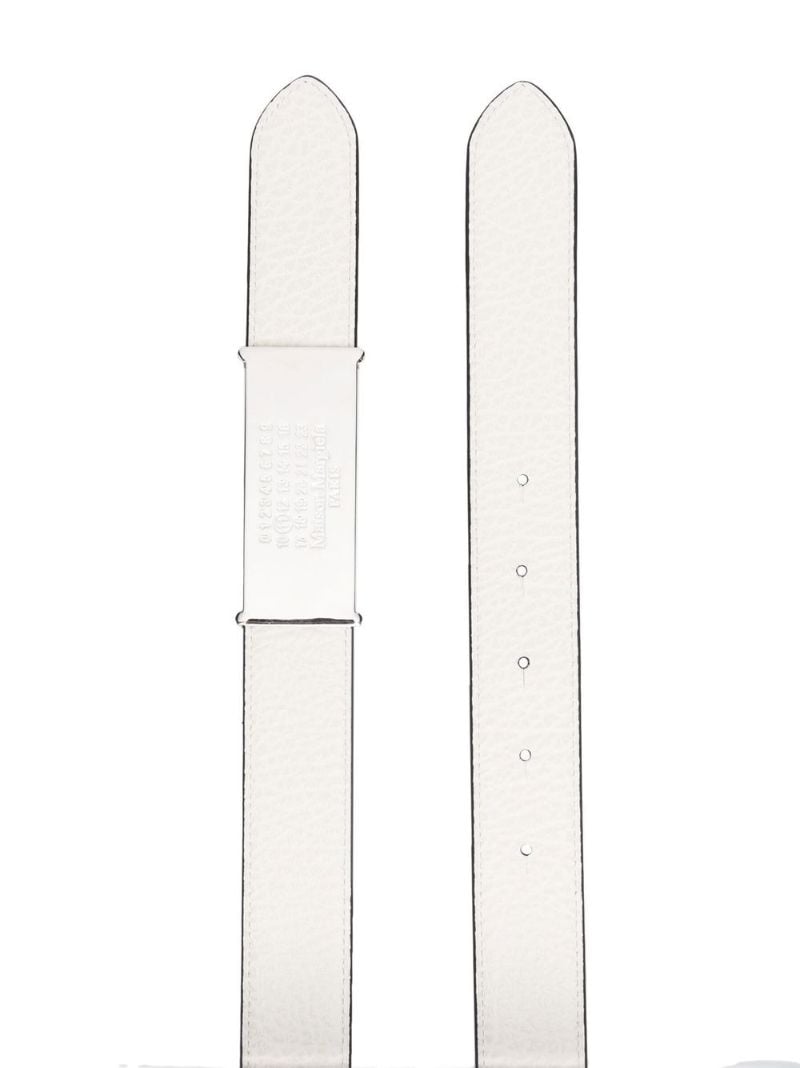 Grey Number Logo Leather Belt