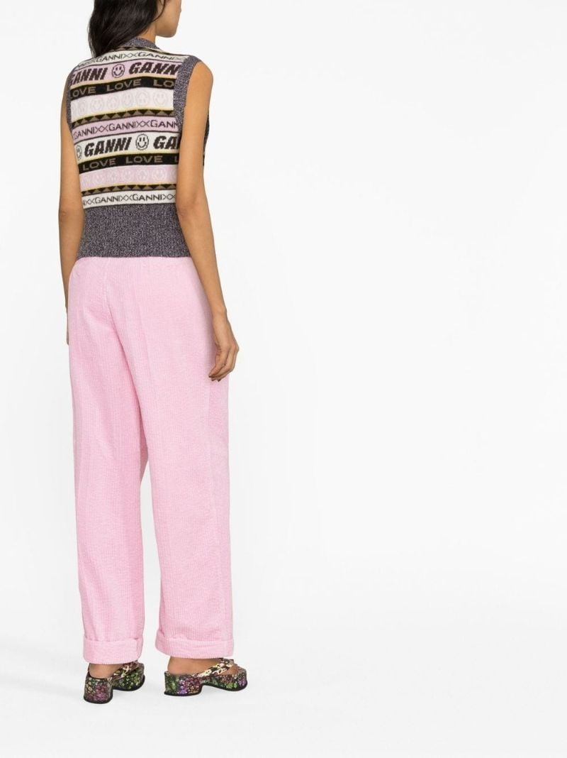 Grey Logo Stripe Knitted Vest