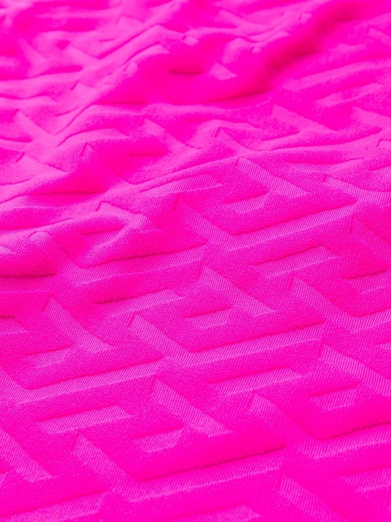 Pink Greca Embossed Swimsuit