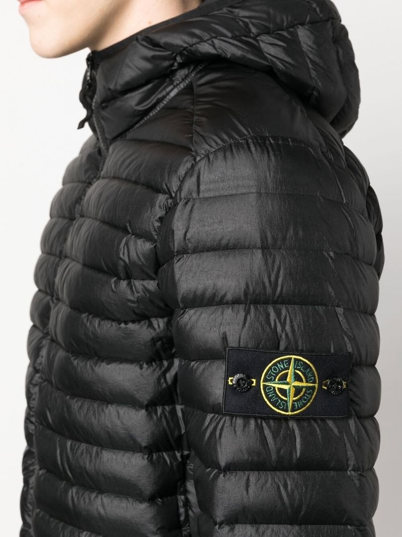 Black Compass Logo Patch Down Jacket