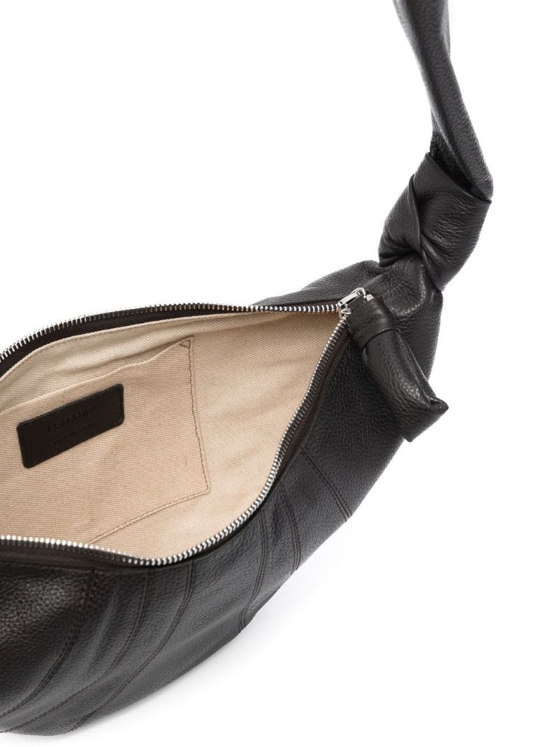 Brown Croissant Small Leather Shoulder Bag