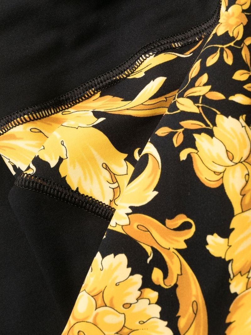 Black Barocco Print Leggings