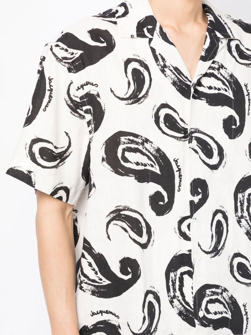 White and Black La Chemise Paisley Print Shirt