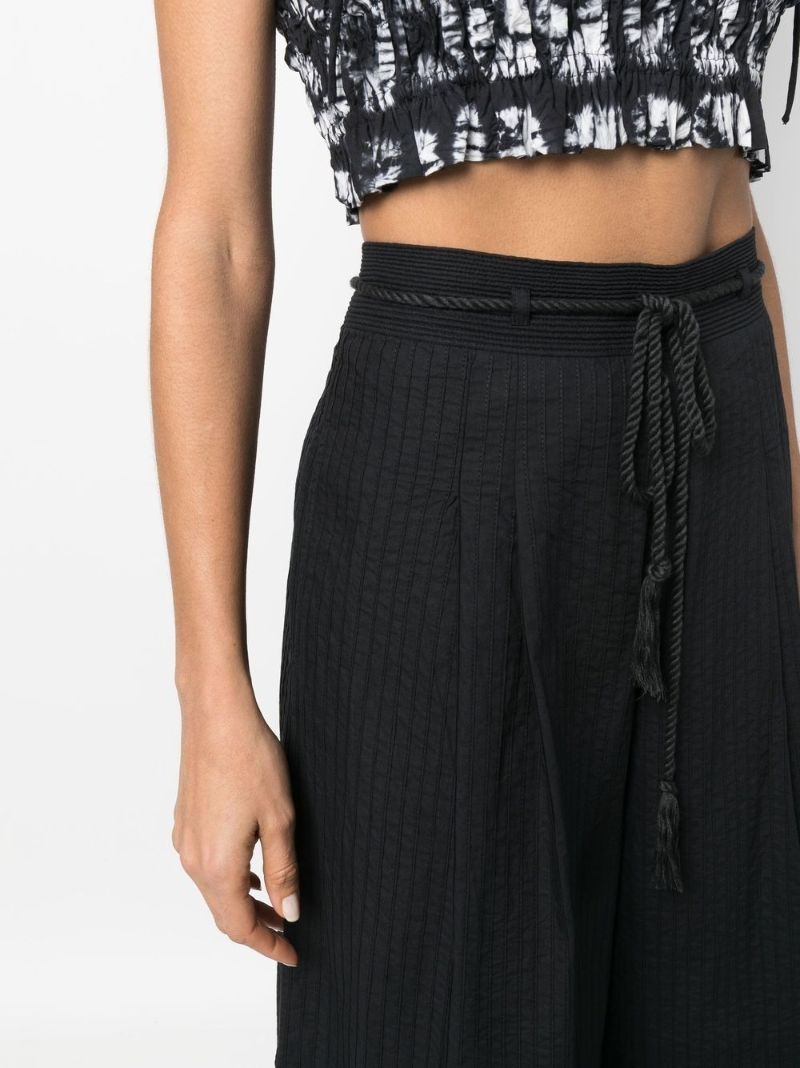 Black Wide-leg Cropped Trousers